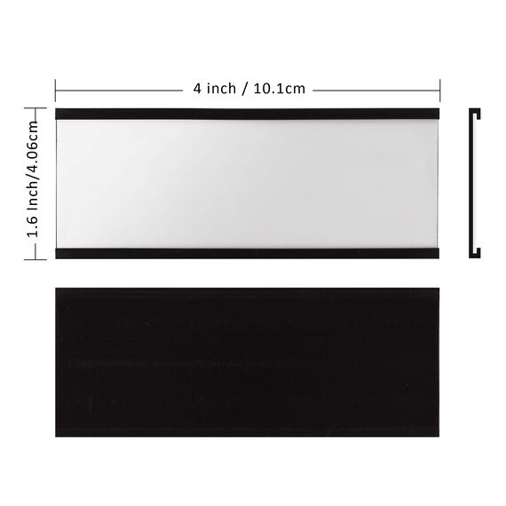 LLPT Magnetische Etikettenhalter | Beschreibbare Magnet-Etiketten für Schule Büro Whiteboards Kühlschränke Magnettafeln (MH4150) | 50 Stück | 40MM x 100MM