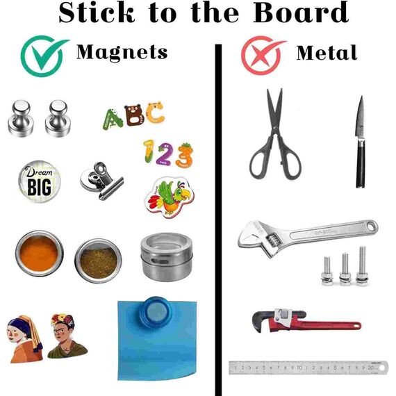 Raweao Magnettafel für Wand, Magnetisch Tafel für Feiertage 43.5x29x0.08cm, A3 Kleine Magnetwand Metalltafel für Wohnung Büro und Küche (Edelstahl - 1 Stück)