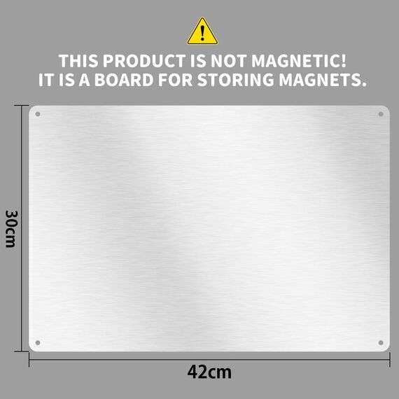 ALANGDUO 2 Stück Magnettafel Magnetboard, 42 x 30 cm Metall Magnettafel Magnetwand, Pinnwand Magnetisch, Magnetische Metalltafel für Notizen und Fotos, Magnetwand Kreidetafel für küche, Silber