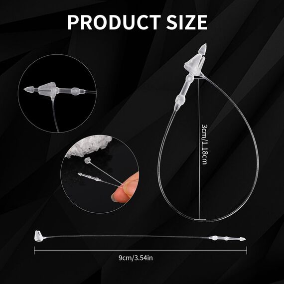 Kunststoff-Verbindungselemente, 1000 Stück, 8,9 cm lang, transparent, Schnappverschluss, Sicherheits-Schmuckanhänger, Anstecknadeln, transparent, zum Aufhängen von Kleidung, Preisschild, für