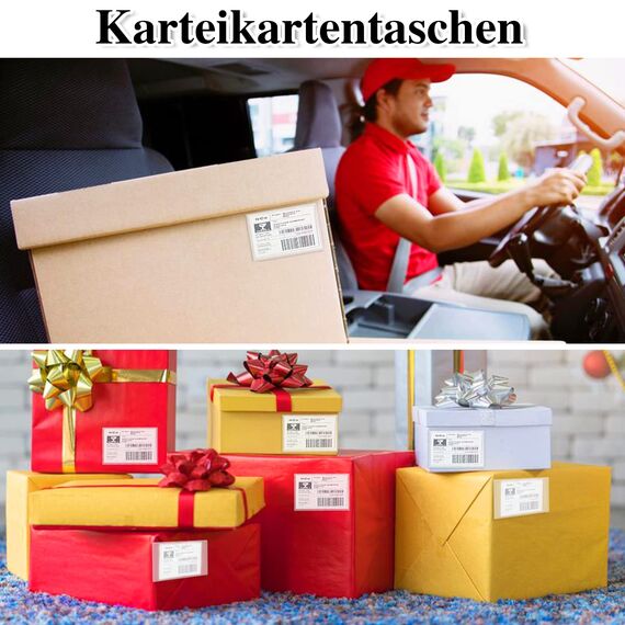 36 Stück Etikettenhalter Selbstklebend, 10 x 6 cm Beschriftungsfenster Selbstklebend Visitenkartenhüllen Kleben Transparent Wasserfest für Zuhause Büro Schule
