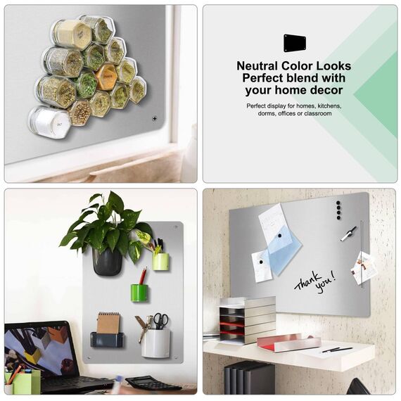 Raweao Magnettafel für Wand, Magnetisch Tafel für Feiertage 43.5x29x0.08cm, A3 Kleine Magnetwand Metalltafel für Wohnung Büro und Küche (Edelstahl - 1 Stück)