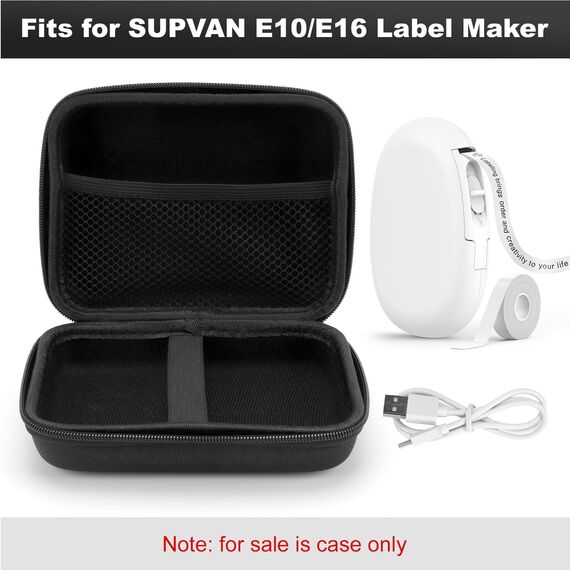 LITZEE Mini Tasche für Supvan Etikettenband, Mini Bluetooth Beschriftungsgerät Labeldrucker Label Printer Tasche Etui für E10 Etikettendrucker, Nelko P21/NIIMBOT D11/Pristar P15 (16×13×6 cm)
