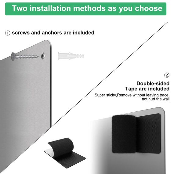 Raweao Magnettafel für Wand, Magnetisch Tafel für Feiertage 43.5x29x0.08cm, A3 Kleine Magnetwand Metalltafel für Wohnung Büro und Küche (Edelstahl - 1 Stück)