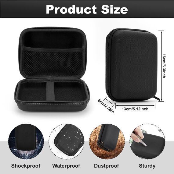 LITZEE Mini Tasche für Supvan Etikettenband, Mini Bluetooth Beschriftungsgerät Labeldrucker Label Printer Tasche Etui für E10 Etikettendrucker, Nelko P21/NIIMBOT D11/Pristar P15 (16×13×6 cm)