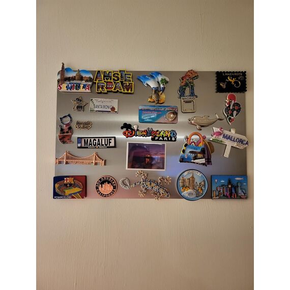 Raweao Magnettafel für Wand, Magnetisch Tafel für Feiertage 43.5x29x0.08cm, A3 Kleine Magnetwand Metalltafel für Wohnung Büro und Küche (Edelstahl - 1 Stück)