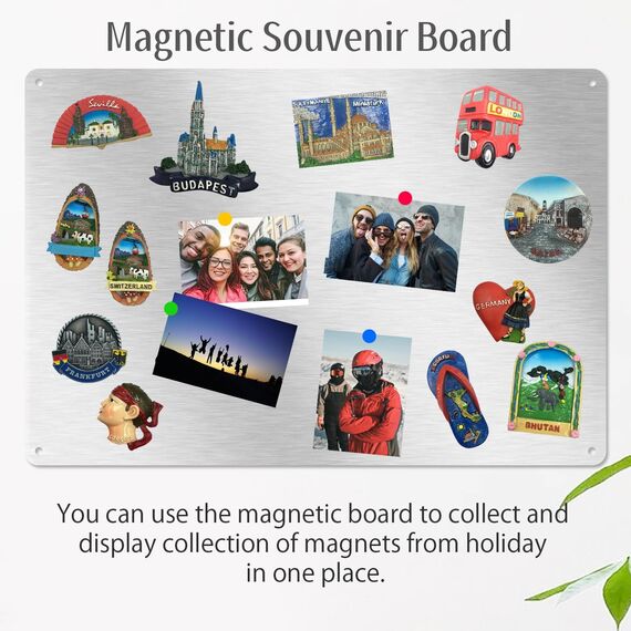 ALANGDUO 2 Stück Magnettafel Magnetboard, 42 x 30 cm Metall Magnettafel Magnetwand, Pinnwand Magnetisch, Magnetische Metalltafel für Notizen und Fotos, Magnetwand Kreidetafel für küche, Silber