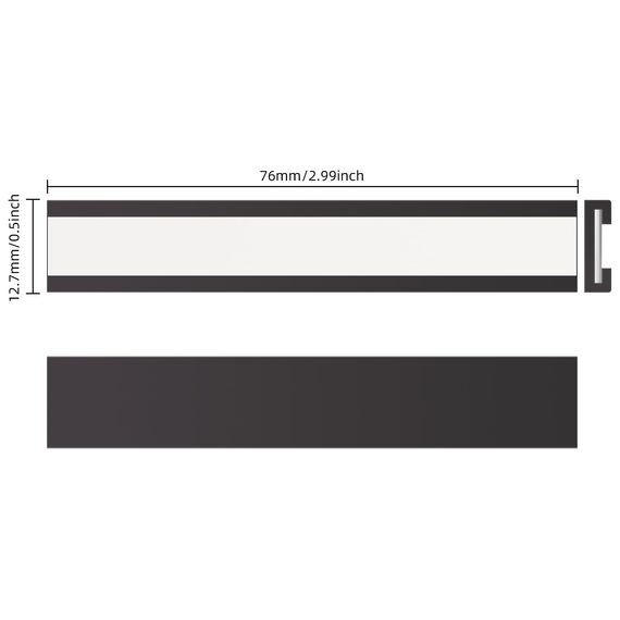 LLPT Magnetische Etikettenhalter | Beschreibbare Magnet-Etiketten für Schule Büro Whiteboards Kühlschränke Magnettafeln (MH1276) | 50 Stück | 12.7MM x 76MM