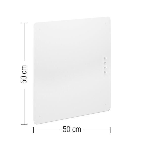 Flatbo Magnettafel aus Metall, 50 x 50 cm, Tafel für Postkarten, Urlaubssouvenirs oder Notizen. Inklusive 4 Magnete und Montageset.