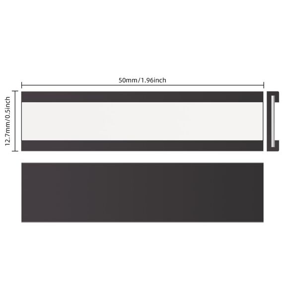LLPT Magnetische Etikettenhalter | Beschreibbare Magnet-Etiketten für Schule Büro Whiteboards Kühlschränke Magnettafeln (MH1250) | 50 Stück | 12.7MM x 50MM