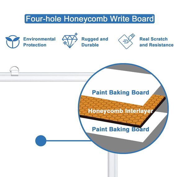 maxtek Whiteboard Magnetisch, 60 X 45 cm Magnettafel White Board Magnetwand mit 3 Whiteboard Stifte, 6 Magnete and 1 White Board Radiergummi, für Schule, Haus und Büro