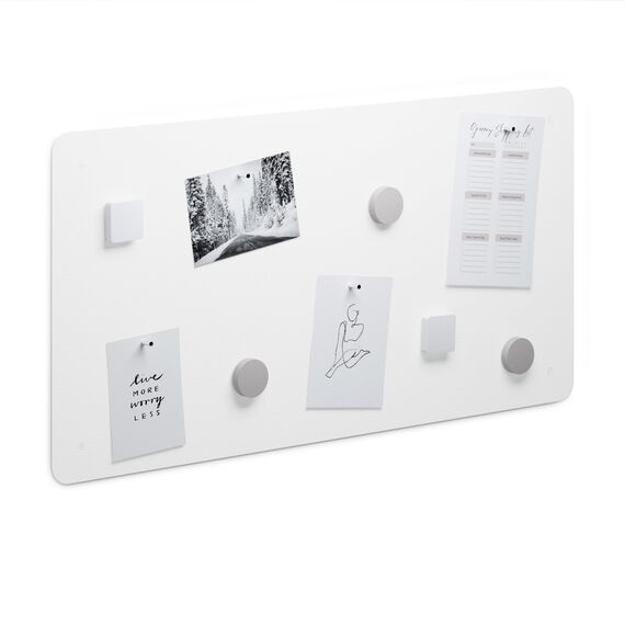 Flatbo Magnettafel aus Metall, 70 x 35 cm, Tafel für Postkarten, Urlaubssouvenirs oder Notizen. Inklusive 4 Magnete und Montageset.