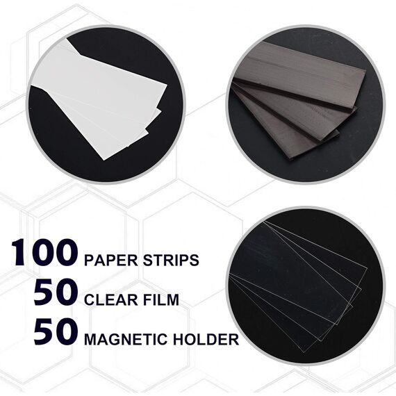 LLPT Magnetische Etikettenhalter | Beschreibbare Magnet-Etiketten für Schule Büro Whiteboards Kühlschränke Magnettafeln (MH26100) | 50 Stück | 25MM x 100MM