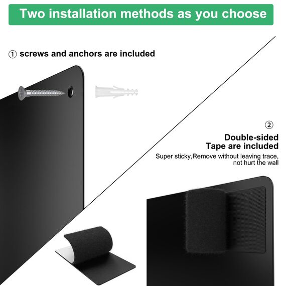 Raweao Starke Magnetisch Tafel für Wand, kleine A3 Magnettafel zur Souvenir Aufbewahrung, 43.5x29x0.08cm Multifunktionale Magnetische Pinnwand fürs Büro(Schwarz - 1 Stück)