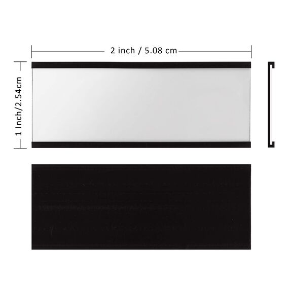 LLPT Magnetische Etikettenhalter | Beschreibbare Magnet-Etiketten für Schule Büro Whiteboards Kühlschränke Magnettafeln (MH2150) | 50 Stück | 25MM x 50MM