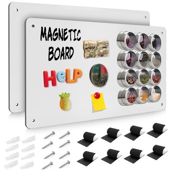 Raweao Weiße Magnettafel für Wand, 43.5x29x0.08cm Magnetische Metalltafel Wandtafeln für Kühlschrankmagnete Kollektion, Metalltafel Ideal für Zuhause, Küche und Büro (Weiß - 2 Stück)