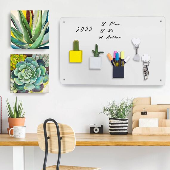 Raweao Weiße Magnettafel für Wand, 43.5x29x0.08cm Magnetische Metalltafel Wandtafeln für Kühlschrankmagnete Kollektion, Metalltafel Ideal für Zuhause, Küche und Büro (Weiß - 2 Stück)