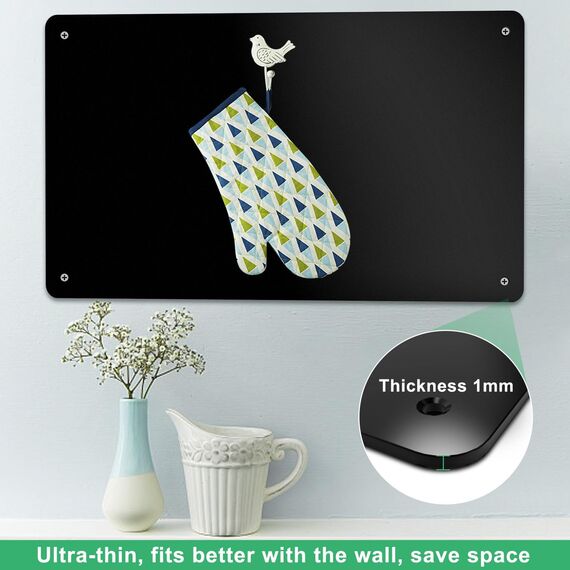 Raweao Schwarz Magnettafel aus Metall, 43.5x29x0.08cm Klein Magnethalter für Magnetische Souvenirs, Tickets, Karten für Zuhause, Küche und Büro (Schwarz - 2 Stück)