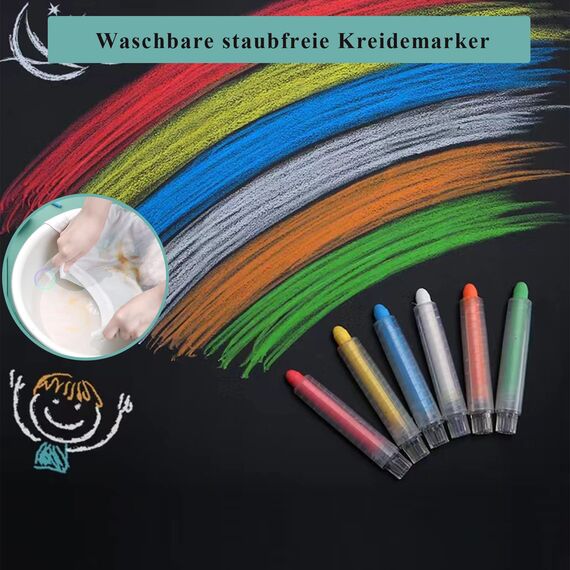 Warasee Tafelfolie Magnetisch Selbstklebend, 60 * 100cm Magnetfolie Selbstklebend Schwarz, Abwischbar Kreidefolie, Magnettafel für glatten Oberflächen in Schule Büro Haus, mit Kreidemarkern & Tuche