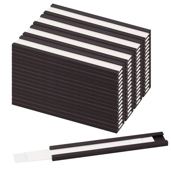 LLPT Magnetische Etikettenhalter | Beschreibbare Magnet-Etiketten für Schule Büro Whiteboards Kühlschränke Magnettafeln (MH1276) | 50 Stück | 12.7MM x 76MM