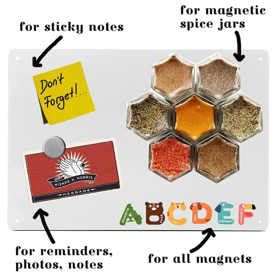 Raweao Kleine Magnettafel Magnetboard, Weiß Magnetische Wandtafeln zum Sammeln Kühlschrankmagneten Souvenirs Fotos Karten, A3 Metallische Tafel(Weiß - 1 Stück)