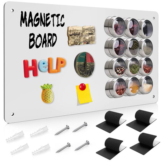 Raweao Kleine Magnettafel Magnetboard, Weiß Magnetische Wandtafeln zum Sammeln Kühlschrankmagneten Souvenirs Fotos Karten, A3 Metallische Tafel(Weiß - 1 Stück)