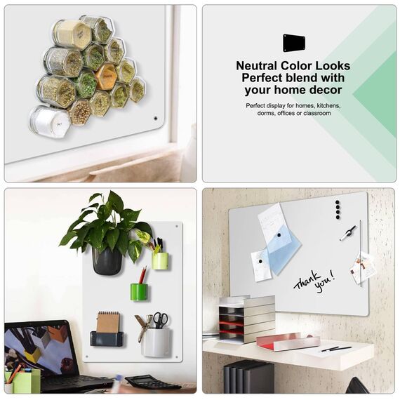 Raweao Weiße Magnettafel für Wand, 43.5x29x0.08cm Magnetische Metalltafel Wandtafeln für Kühlschrankmagnete Kollektion, Metalltafel Ideal für Zuhause, Küche und Büro (Weiß - 2 Stück)