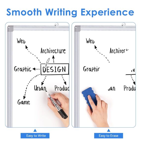 maxtek Whiteboard Magnetisch, 240 X120 cm Magnettafel Groß White Board Magnetwand mit 3 Whiteboard Stifte, 6 Magnete and 1 White Board Radiergummi, für Schule, Haus und Büro