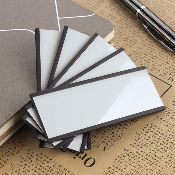 LLPT Magnetische Etikettenhalter | Beschreibbare Magnet-Etiketten für Schule Büro Whiteboards Kühlschränke Magnettafeln (MH1276) | 50 Stück | 12.7MM x 76MM