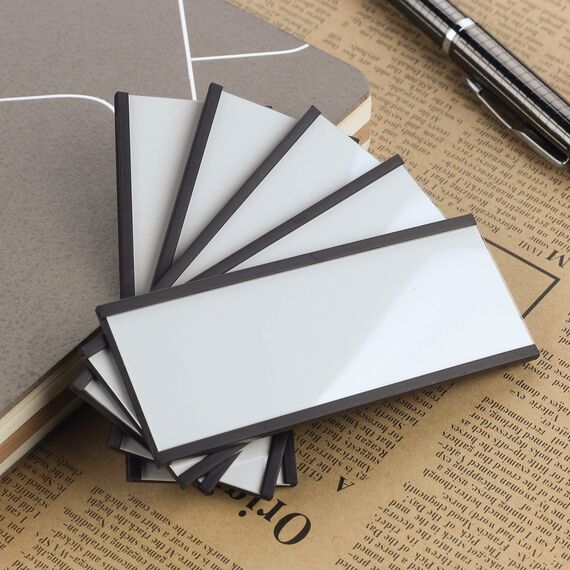 LLPT Magnetische Etikettenhalter | Beschreibbare Magnet-Etiketten für Schule Büro Whiteboards Kühlschränke Magnettafeln (MH2150) | 50 Stück | 25MM x 50MM
