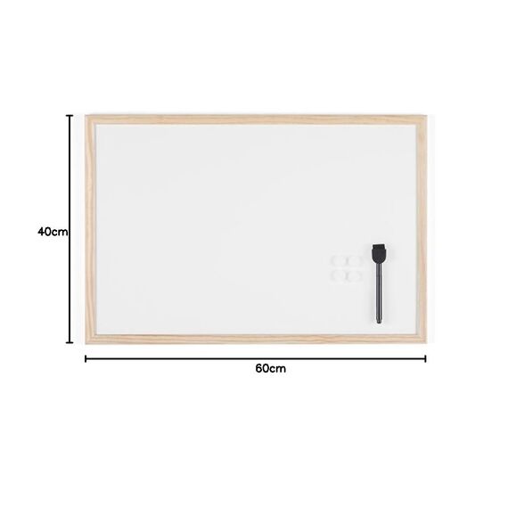 Bi-Office Budget Whiteboard mit Holzrahmen, magnetisch, 5 Größen wählbar, 60 x 40 cm