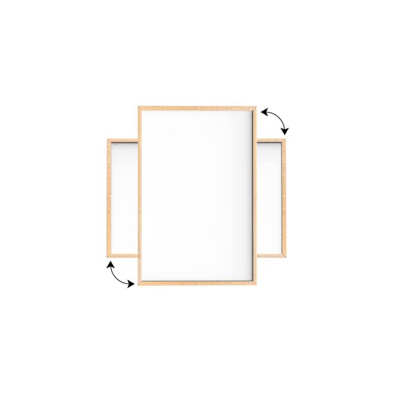 ALLboards Whiteboard mit Holzrahmen 80x50cm Magnettafel Weiß Magnetisch, Trocken Abwischbar