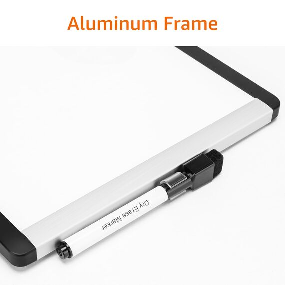 Amazon Basics Magnetische, trocken abwischbare Tafel, Kunststoff/Aluminiumrahmen, 21,6 cm x 28 cm, Weiß