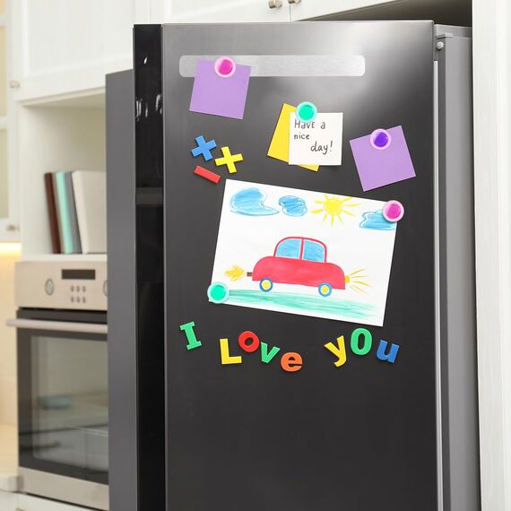 LINXIU Magnettafel Memotafel Selbstklebend Magnetleisten Fotowand Büro Pinnwand mit 10 Starke Magnete für Kalender Dokumente 4 Stück, aus Edelstahl