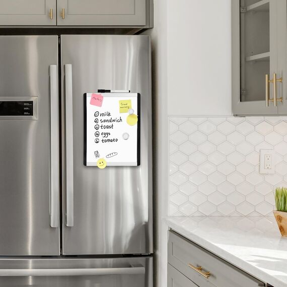 Amazon Basics Magnetische, trocken abwischbare Tafel, Kunststoff/Aluminiumrahmen, 21,6 cm x 28 cm, Weiß