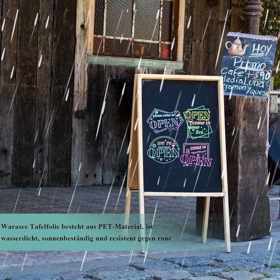 Warasee Tafelfolie Magnetisch Selbstklebend, 100 * 150cm Magnetfolie Selbstklebend Schwarz, Abwischbar Kreidefolie, Magnettafel für glatten Oberflächen in Schule Büro Haus, mit Kreidemarkern & Tuche