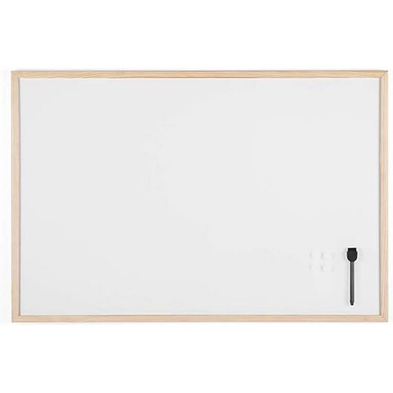 Bi-Office Budget Whiteboard mit Holzrahmen, magnetisch, 5 Größen wählbar, 90 x 60 cm