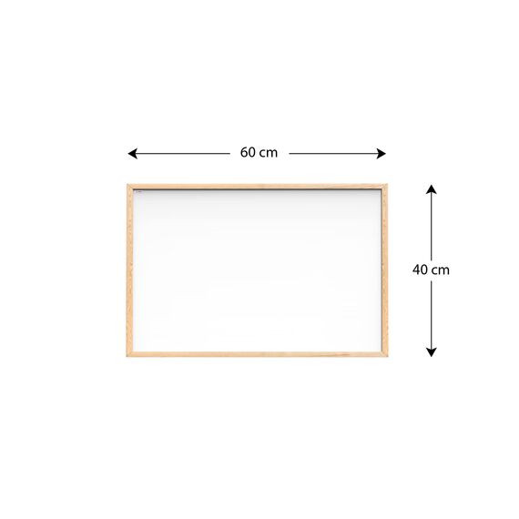 ALLboards Whiteboard mit Holzrahmen 60x40cm Magnettafel Weiß Magnetisch, Trocken Abwischbar