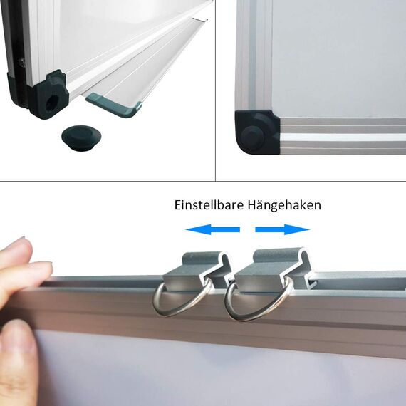 XIWODE Whiteboard mit Stiftablage 102cm x 71cm, Pinnwand Tafel, Magnettafel, beschreibbar und magnetisch, mit kratzfeste Oberfläche