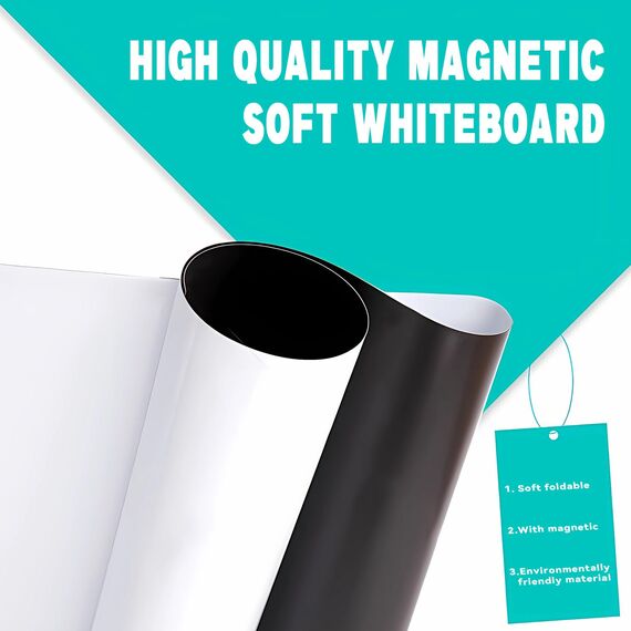 WEINIDASI Magnetisch Whiteboard Folie, 50×100cm Magnettafel Selbstklebend Weißwandtafel Folie, mit Neuer Schmutzabweisender Technologie, Abwischbare Tafel, Kinderzeichnung, Schule, Büro, Zuhause
