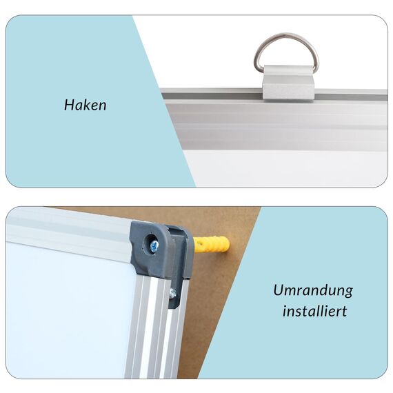 XIWODE Magnetische Whiteboard 110x80 cm mit Aluminiumrahmen - Trockenlöschbare Tafel für Büro & Zuhause, Wandmontage