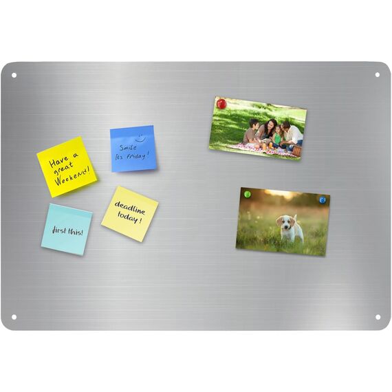 Lawei 2 Stück Magnettafel Magnetboard, 43,5 x 30 cm Magnetische Metalltafel Wandtafeln Magnetwand Magnetische Kreidetafel zum Präsentieren von Notizen, Fotos, Gewürzgläsern