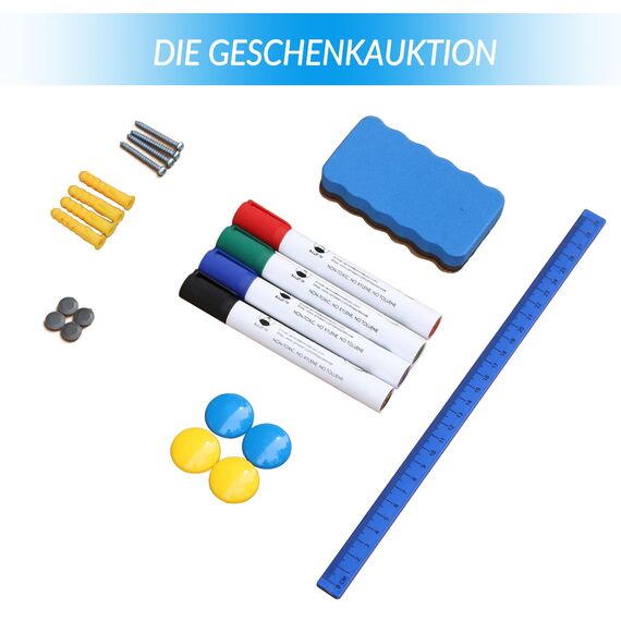 XIWODE Faltbare Magnet-Whiteboard mit Aluminiumrahmen | 90x180cm Klappbares Tafel-Wandboard für Büro, Homeoffice & Kinderzimmer | Leichtes Wandboard mit Stifthalter, Robust & Langlebig