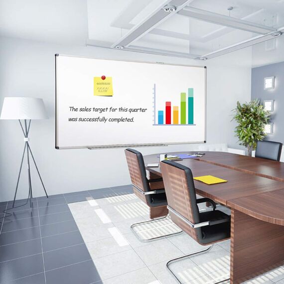 XIWODE Whiteboard mit Stiftablage, Pinnwand Tafel, Magnettafel, beschreibbar und magnetisch, mit kratzfeste Oberfläche, 120cm x 90cm, office product