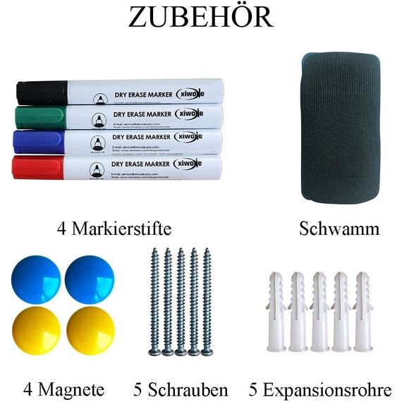 XIWODE Whiteboard 45x30 Magnetisch, Whiteboard Magnetisch, Tafel, Magnettafel Whiteboards, Alurahmen, für Büro, Für Portraits und Landschaftsformen