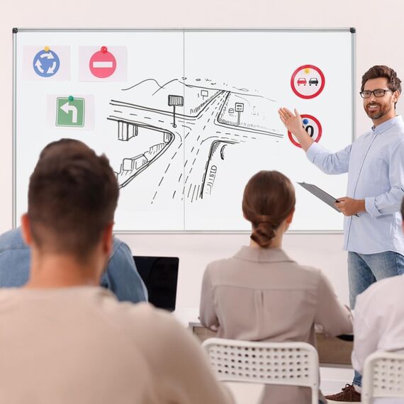 XIWODE Faltbare Magnet-Whiteboard mit Aluminiumrahmen | 90x180cm Klappbares Tafel-Wandboard für Büro, Homeoffice & Kinderzimmer | Leichtes Wandboard mit Stifthalter, Robust & Langlebig