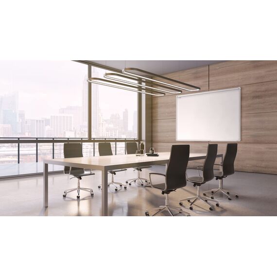 ALLboards Magnetisches Whiteboard, Ceramic Emaillierte Oberfläche 150x120cm Magnettafel mit Alurahmen Premium EXPO, Trocken Abwischbar, Projektionswand