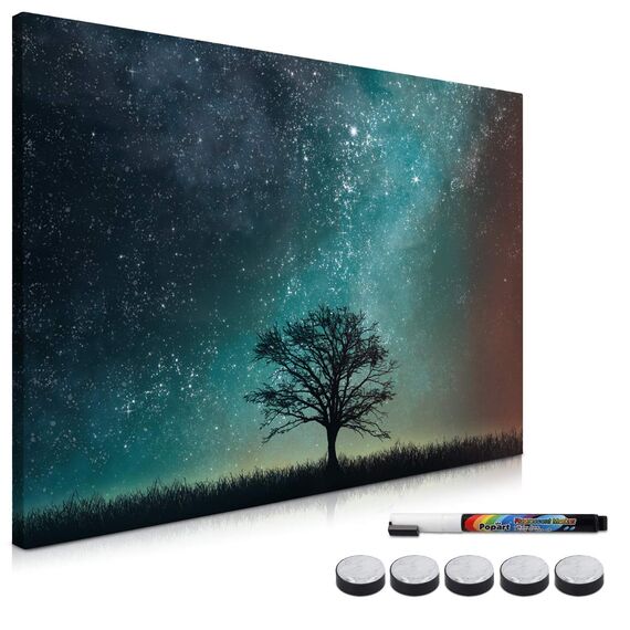 Navaris Magnettafel Magnetpinnwand Memoboard zum Beschriften - 60x40 cm Notiztafel div. Designs - Tafel abwaschbar mit Halterung Magneten Stift