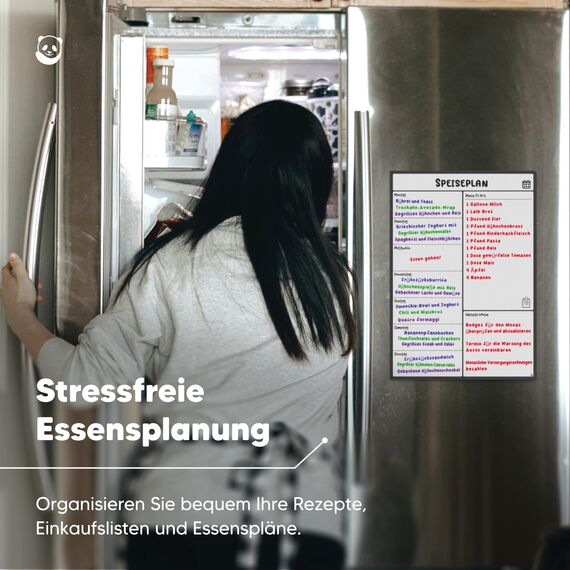 A4 Wochenplaner Abwischbar, Magnettafel Küche von SmartPanda - Wochenplaner Magnetisch, Magnettafel Kühlschrank und Whiteboard - Magnetisches Whiteboard für Familie, auf Deutsch