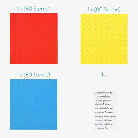Navaris abwischbare Belohnungstafel magnetisch 40x32cm - Kinder Aufgaben Tafel - Magnettafel inkl. 250 Sternchen Magnete Stift - Sterne Aufgabenplan